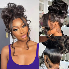 daparo Body Wave 360 Lace Front Wig top view 28inch for effortless daily wear.