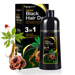 Dapoprren Shampoo Pintura Pelo Negro 3 en 1 para cobertura de canas
