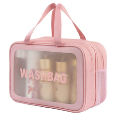 DAPOWER bolsa de aseo rosa XL con asa, ideal para viajar y mantener todo organizado.