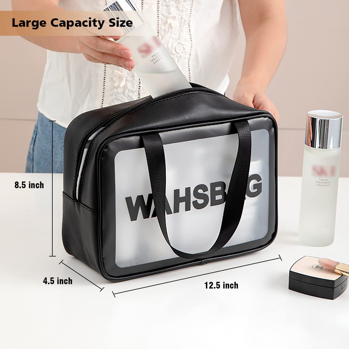 DAPOWER bolsa aseo resistente al agua protege cosméticos en viajes.