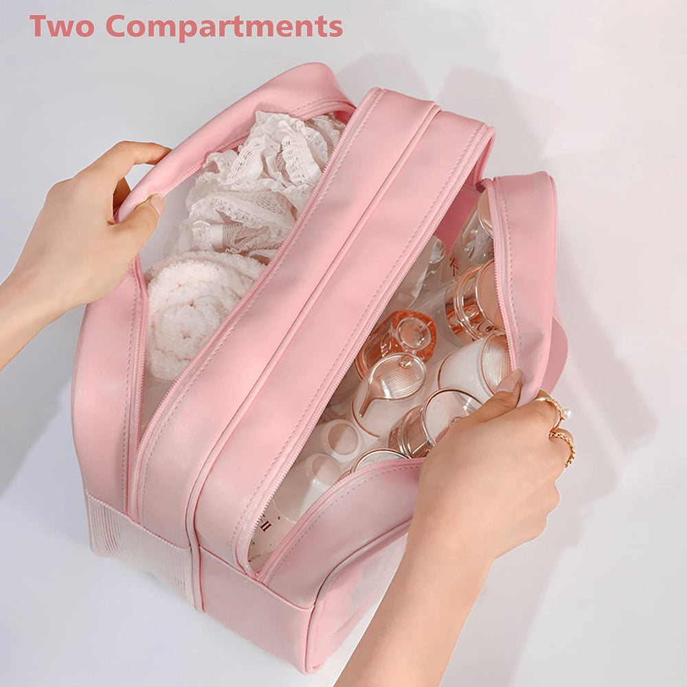 DAPOWER doble compartimentos para cosméticos y toallas durante el viaje.