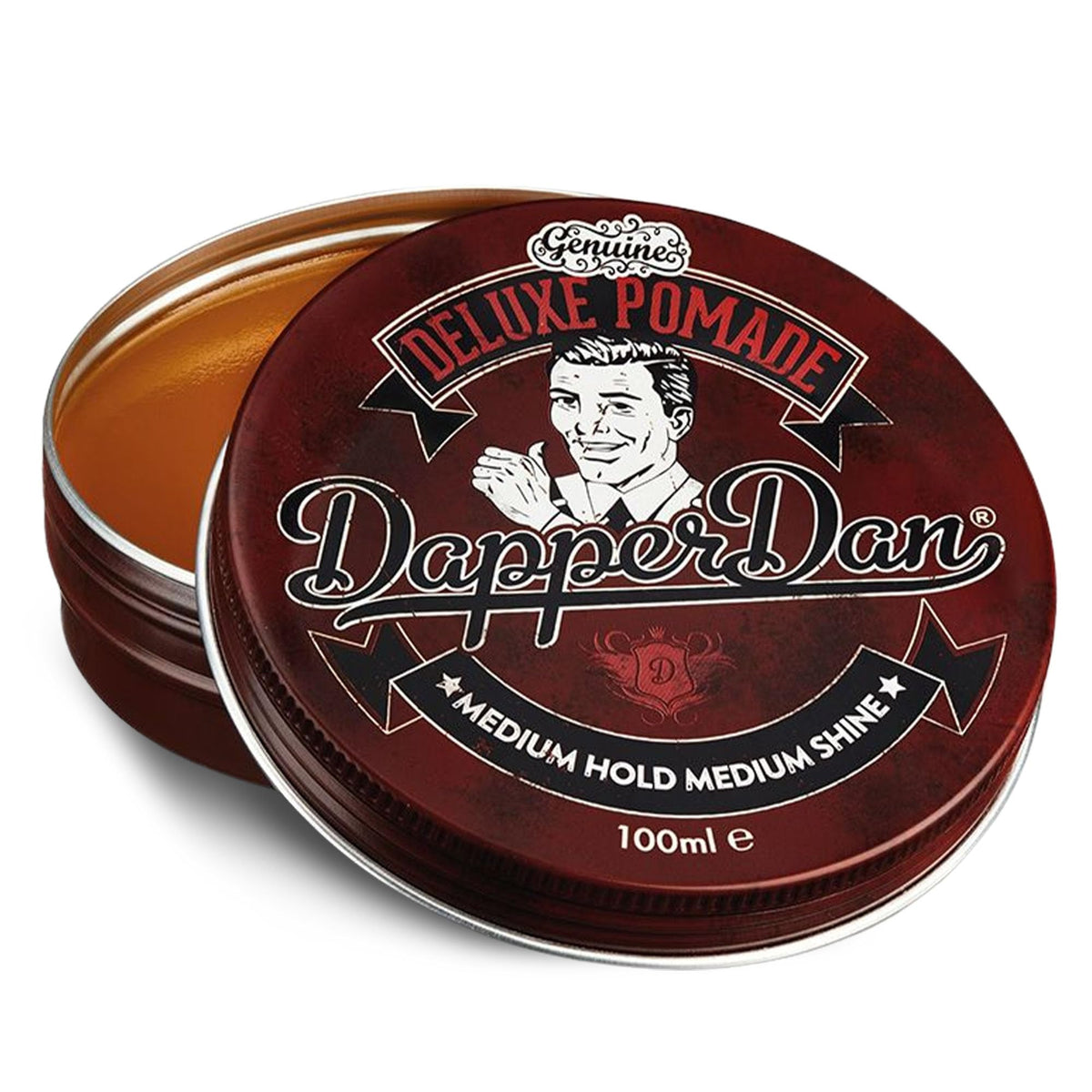 Dapper Dan Deluxe Pomade frasco con acabado elegante y control medio