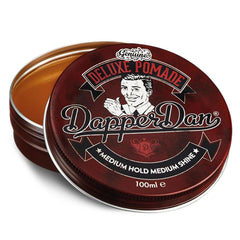 Dapper Dan Deluxe Pomade frasco con acabado elegante y control medio