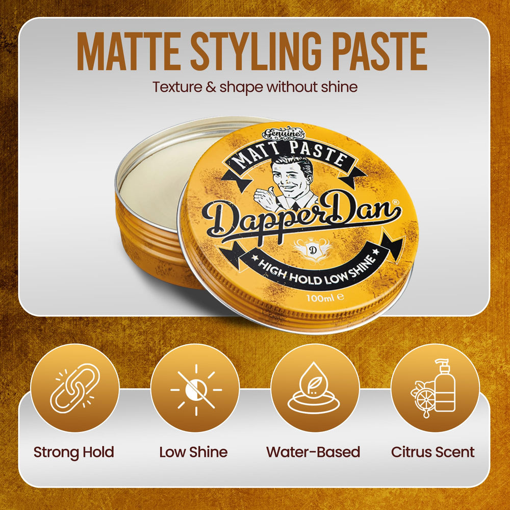 Aplicación en la mano de Dapper Dan Matt Paste para lograr agarre flexible