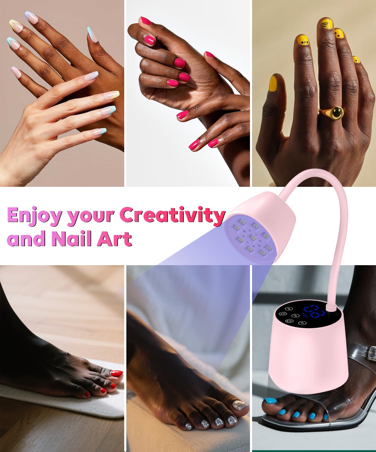 DAQVQ lámpara UV LED rosa, regalo práctico para manicura.