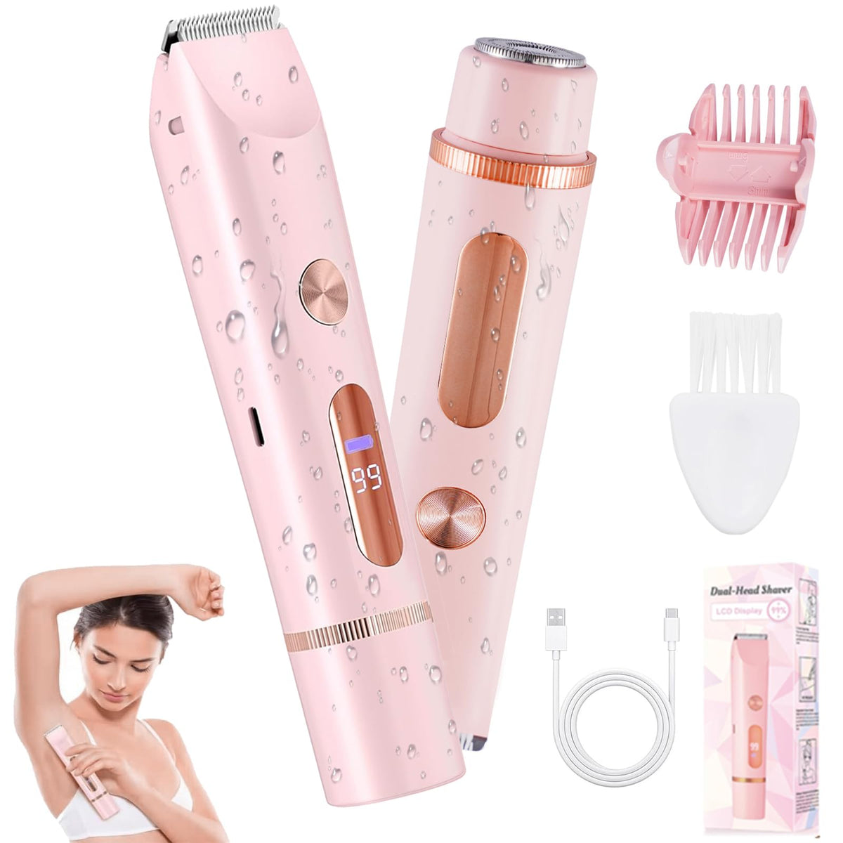 dardarouxiao 2-en-1 corta pelos bikini con acabado cómodo y preciso.