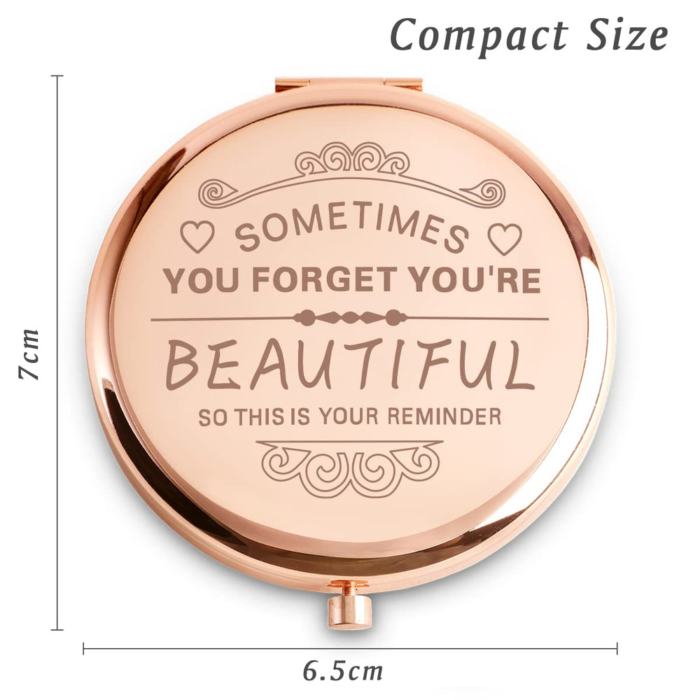 Daricano Espejo Compacto: mensaje grabado para un regalo personalizado.