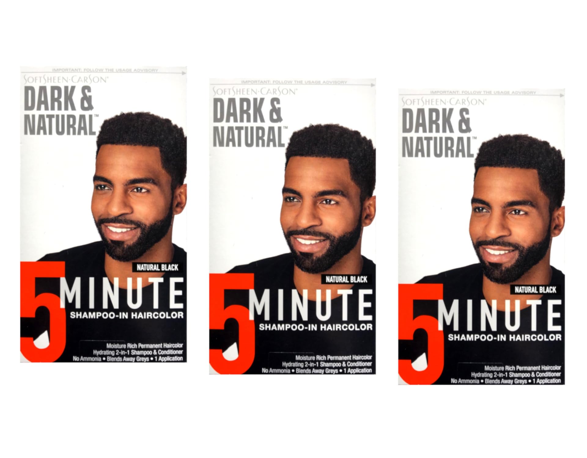Dark & Natural Color Hombres Natural Black 3 Pack botella con color duradero