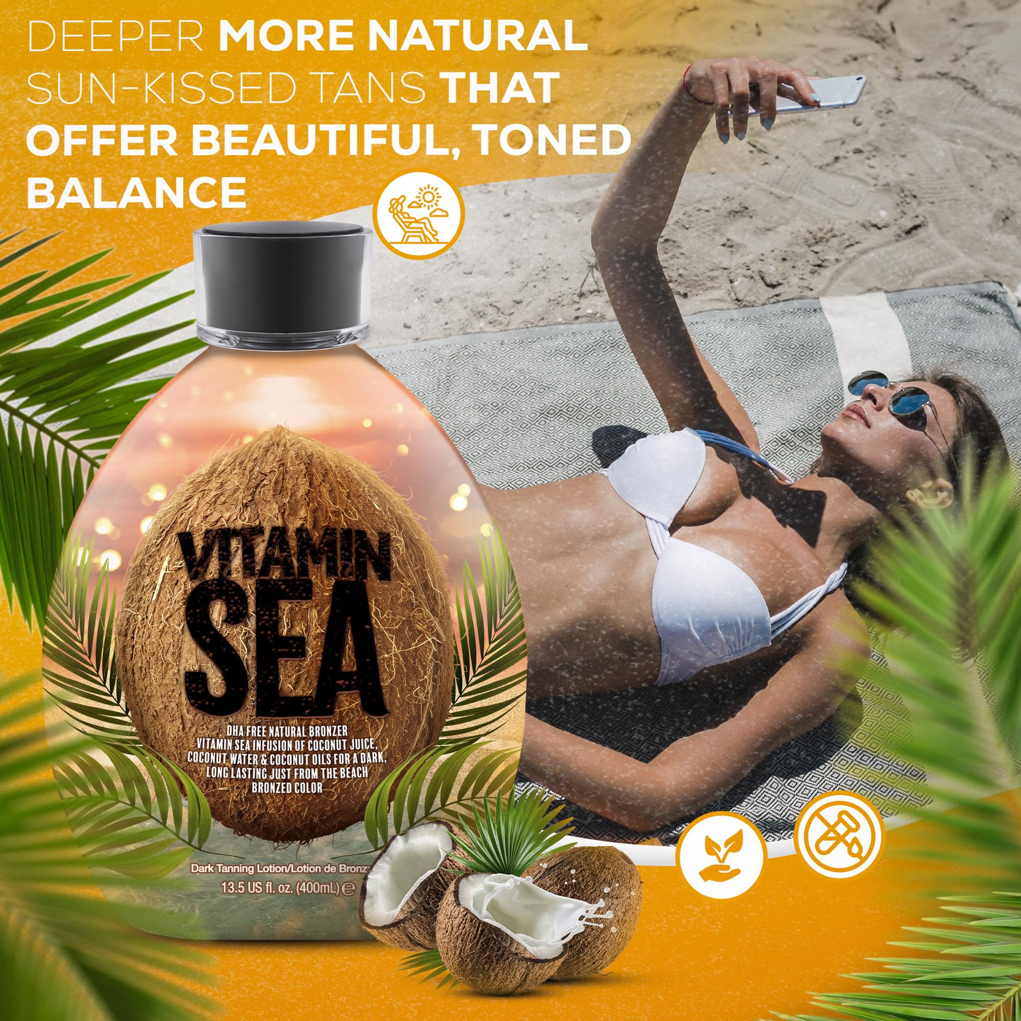 Aplicación con crema Vitamin Sea en la palma para tono natural gradual.