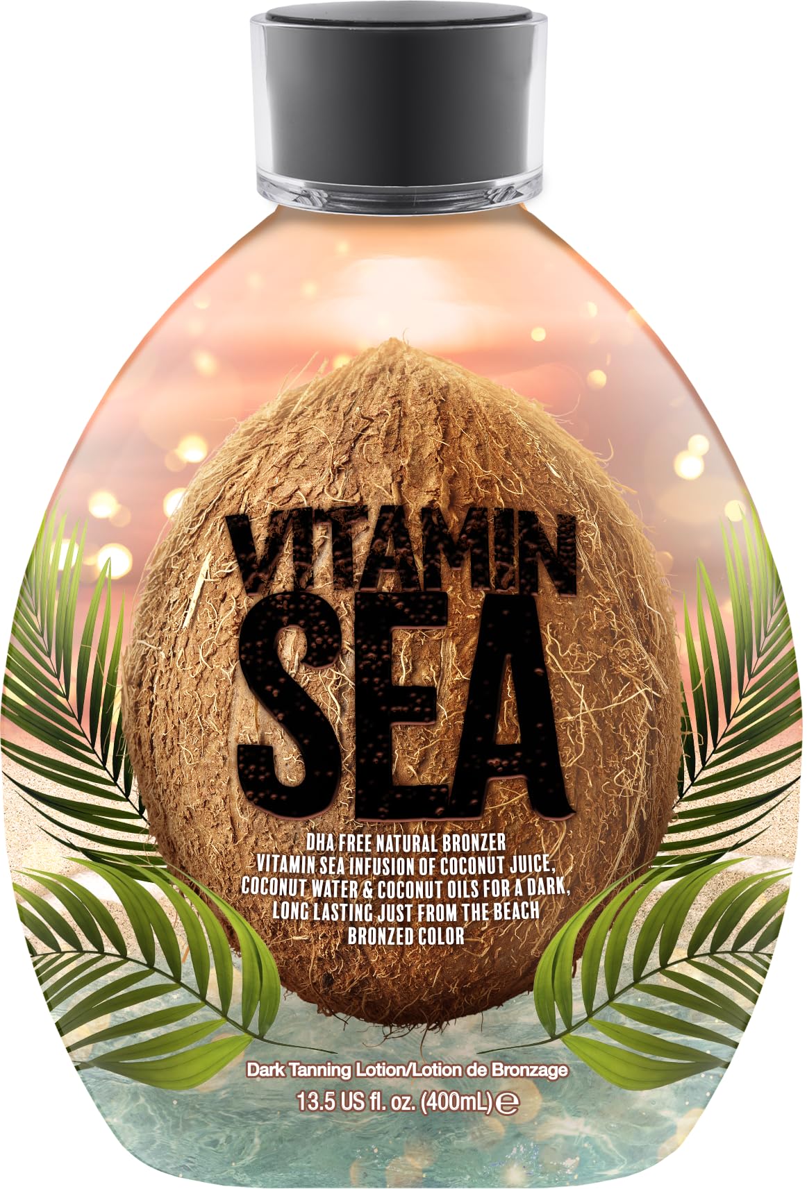 Vitamin Sea DARK TANS EXCLUSIVE: botella lista para bronceado en interiores.