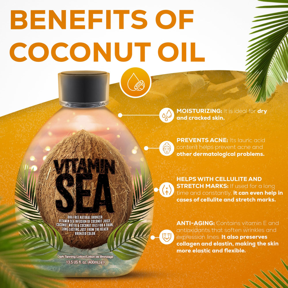 Bronceado profundo y tono uniforme con Vitamin Sea en piel sensible.