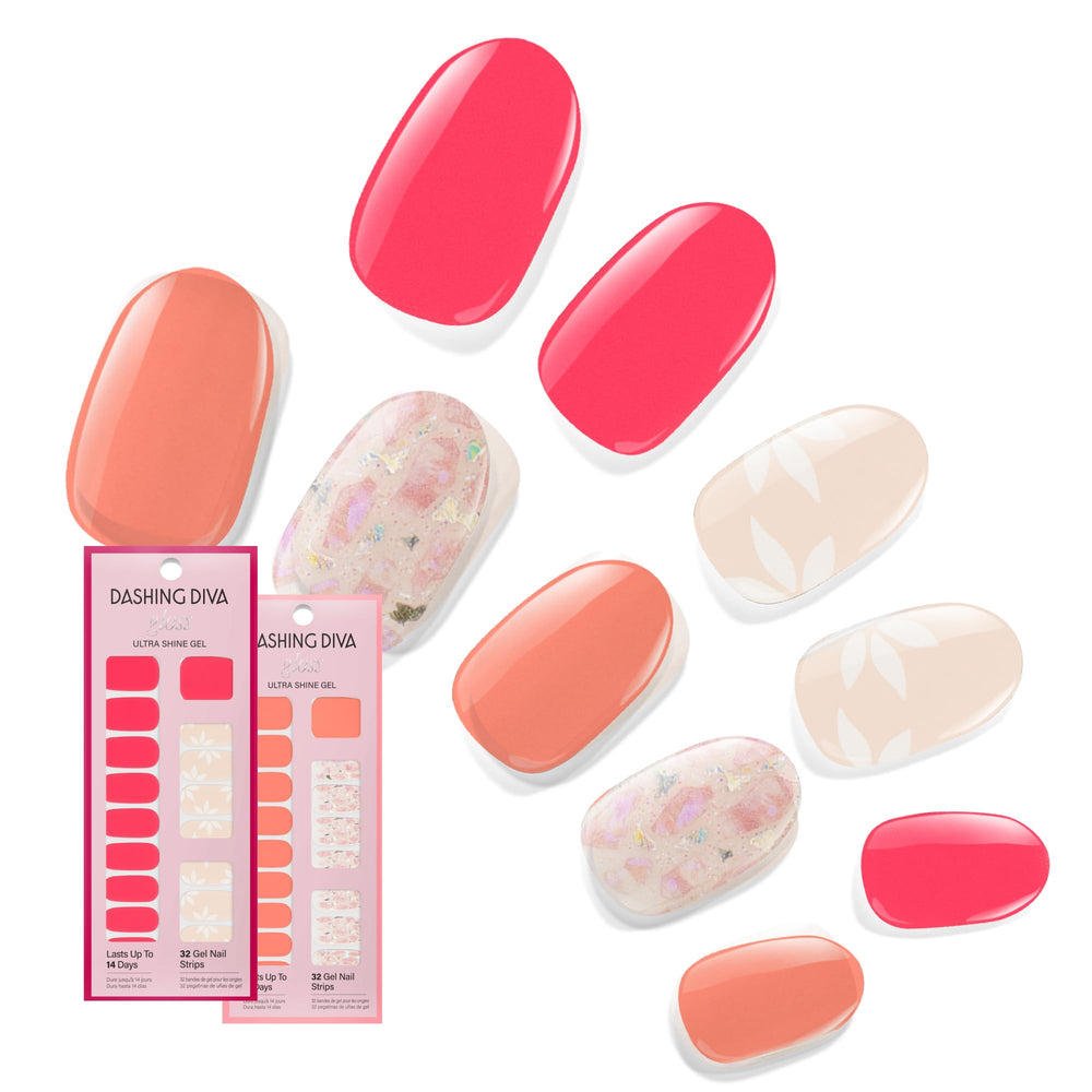 Dashing Diva Gloss: tira de gel con pétalos de fruta para brillo duradero.
