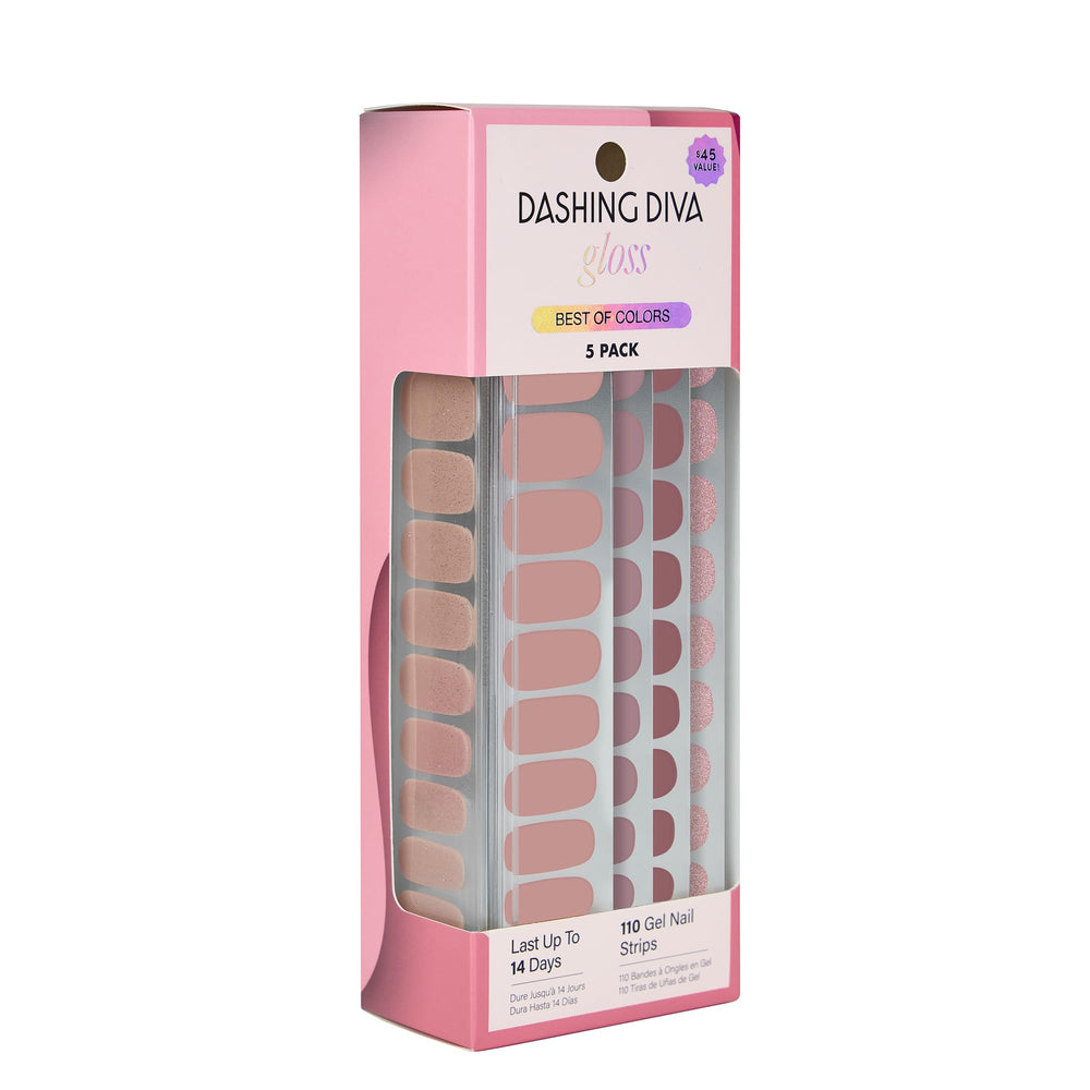 Dashing Diva Gloss frente al kit muestra un acabado profesional sin secado