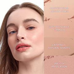 Dasique Blending Mood Cheek 10 Muted Nuts: muestra de tonos en la piel con acabado modulable.