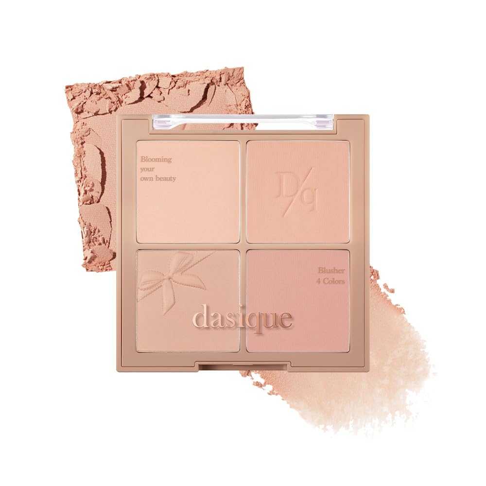 Dasique Blending Mood Cheek 10 Muted Nuts: paleta abierta con tonos suaves para rubor natural.