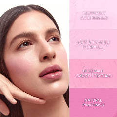 Dasique Blending Mood Cheek Berry Smoothie facilita aplicación rápida y difuminado suave.