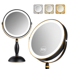 DASLAVA Espejo 30x con luz frontal para aplicación precisa del maquillaje