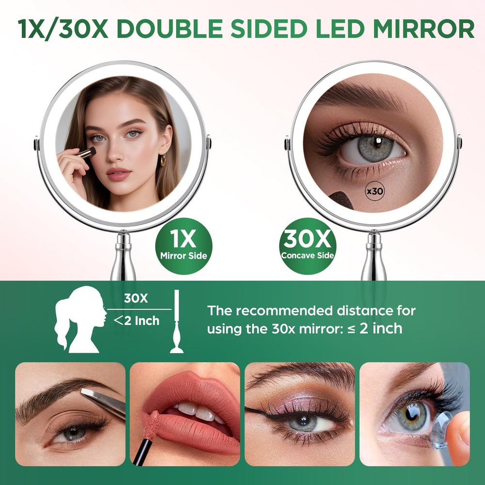 DASLAVA Miroir avec éclairage 3 couleurs pour maquillage clair et précis.