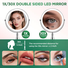 DASLAVA Miroir avec éclairage 3 couleurs pour maquillage clair et précis.