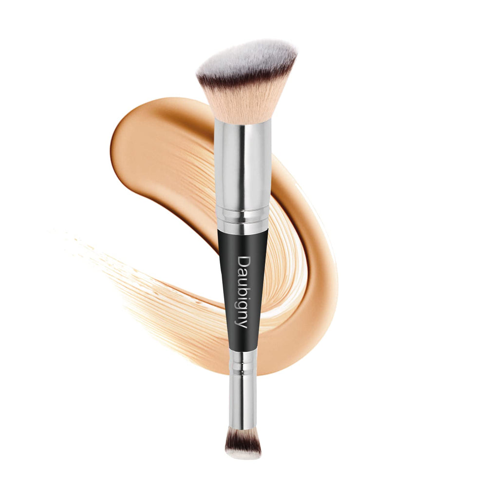 Daubigny pincel doble extremo para base y corrector, cobertura uniforme.