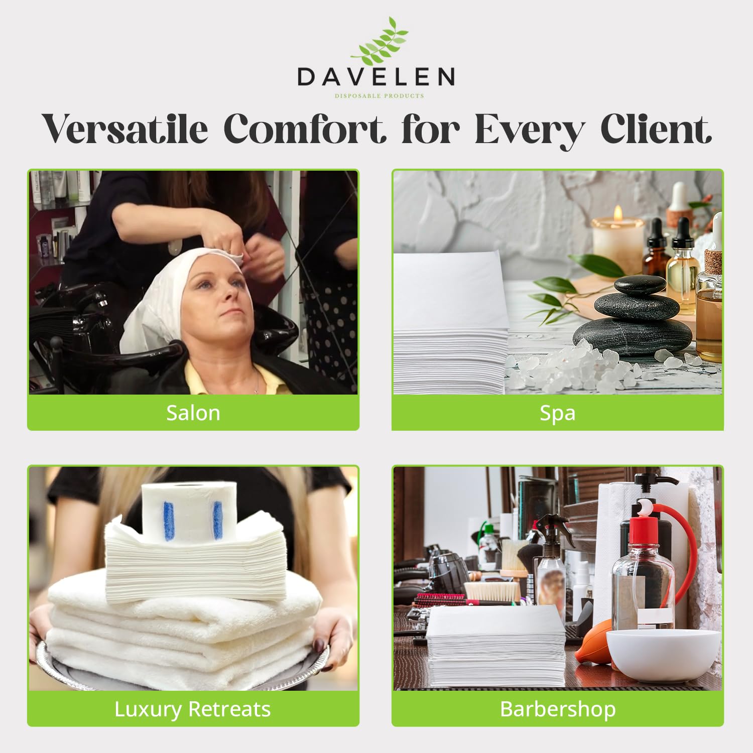 DAVELEN, toallas-desechables-grandes-lujo, ahorro de espacio en salones pequeños.