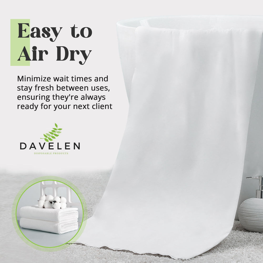 DAVELEN, toallas-desechables-grandes-lujo, ideales para salas con alto flujo de clientes.