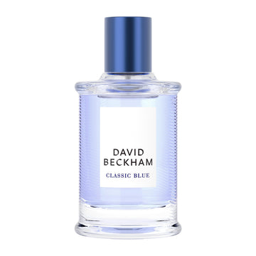 David Beckham Azul Clasico, frasco azul glaseado, ideal para uso diario.