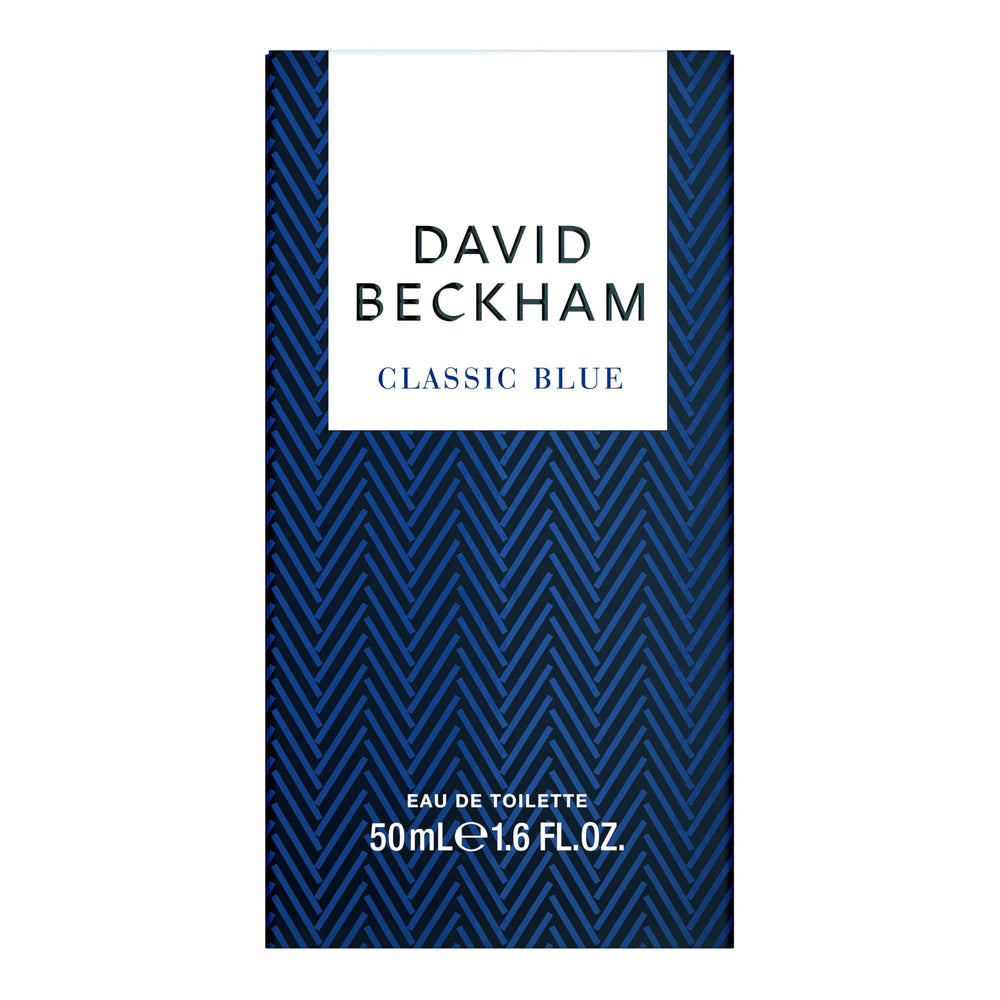 David Beckham Azul Clasico, tapa azul metalizada, toque sofisticado para cualquier ocasión.