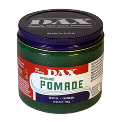 DAX Pomade 14-ounce tin for conditioning and styling on dry hair.
