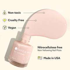 Dazzle Dry Base Coat nails close-up emphasizes natural nails protection from yellowing and peeling.
