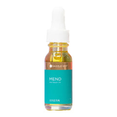 Aceite reparador de uñas Dazzle Dry Mend: botella para uso diario en uñas dañadas y secas.