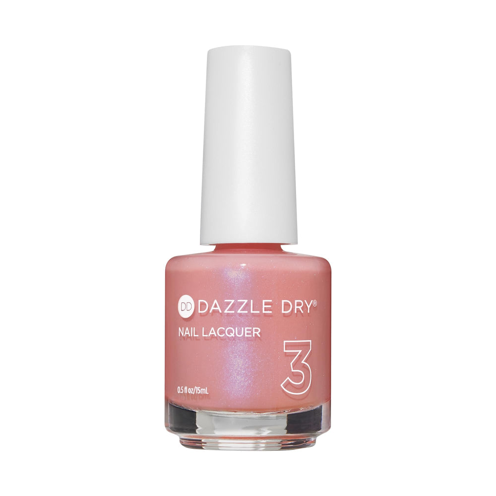 Dazzle Dry Milky Way, rosa concha irisado, brillo suave para uñas.