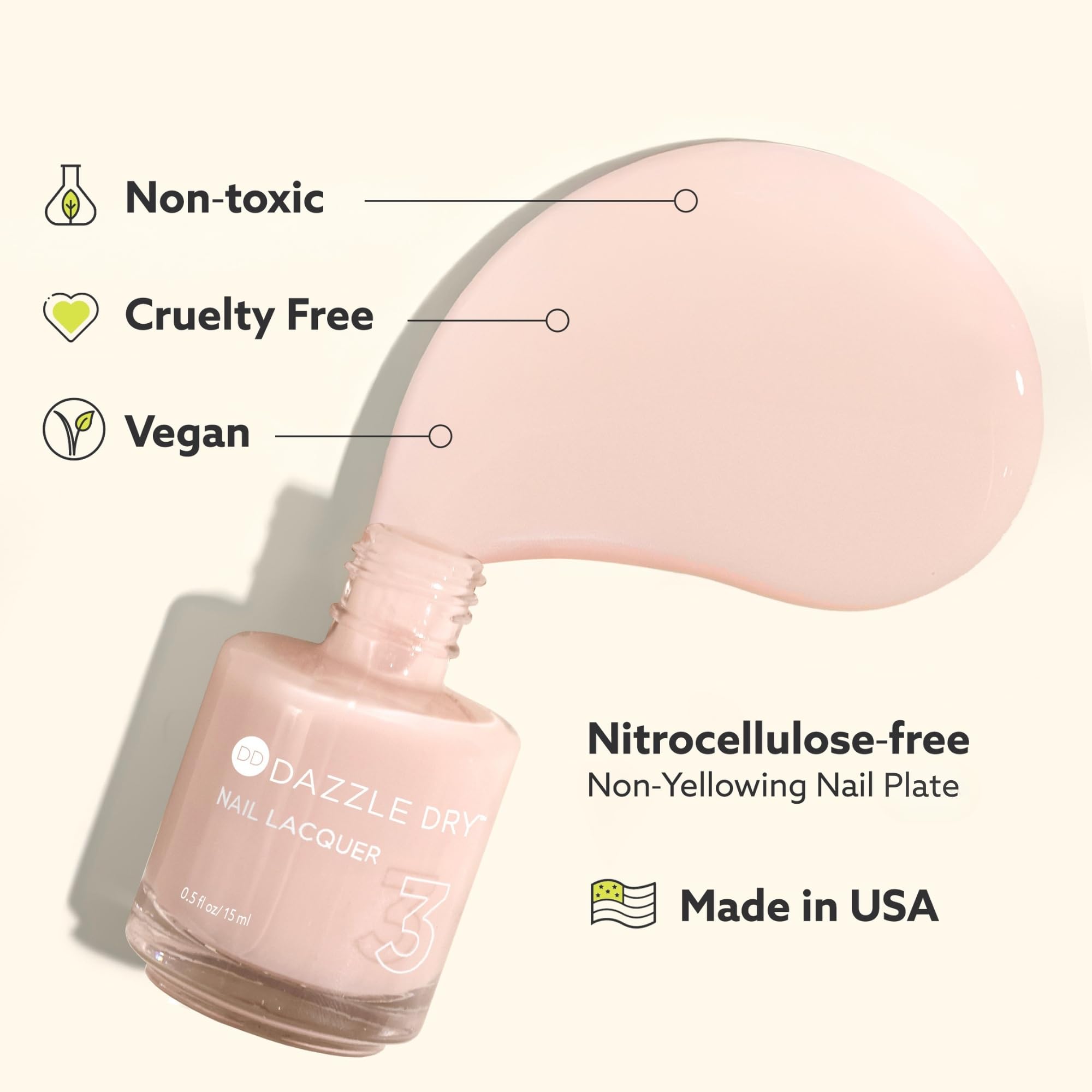 Dazzle Dry Prima Ballerina shade closeup reveals a soft milky pink tone.
