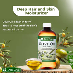 De La Cruz Aceite de Oliva Puro para aplicar en manos y cuerpo.