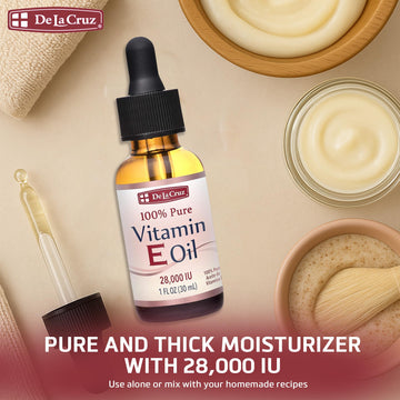 De La Cruz Vitamina E hidrata áreas ásperas de la piel.