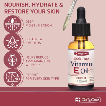 Textura miel de De La Cruz Vitamina E para piel suave.