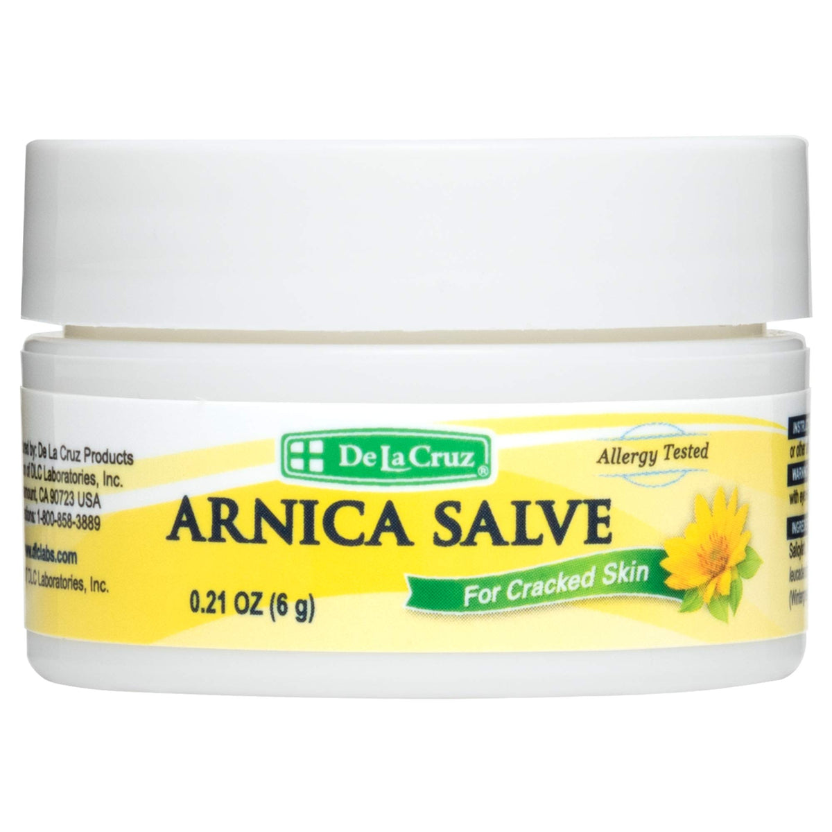 De La Cruz Arnica Salve, crema para pies, suaviza la piel seca y agrietada.