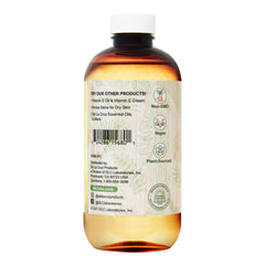 Etiqueta clara de De La Cruz glicerina vegetal, uso versátil para piel y cabello.