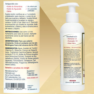 De La Cruz Vitamin E Lotion, uso diario en manos