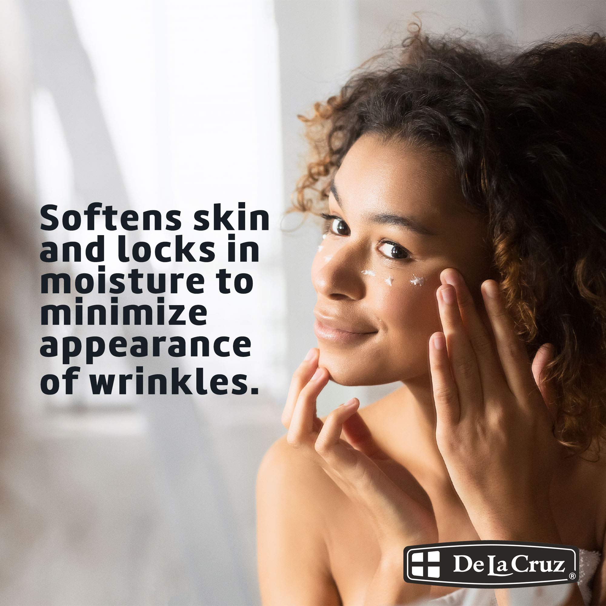 De La Cruz Vitamina E Crema, ingredientes naturales de aguacate y almendra para nutrición.