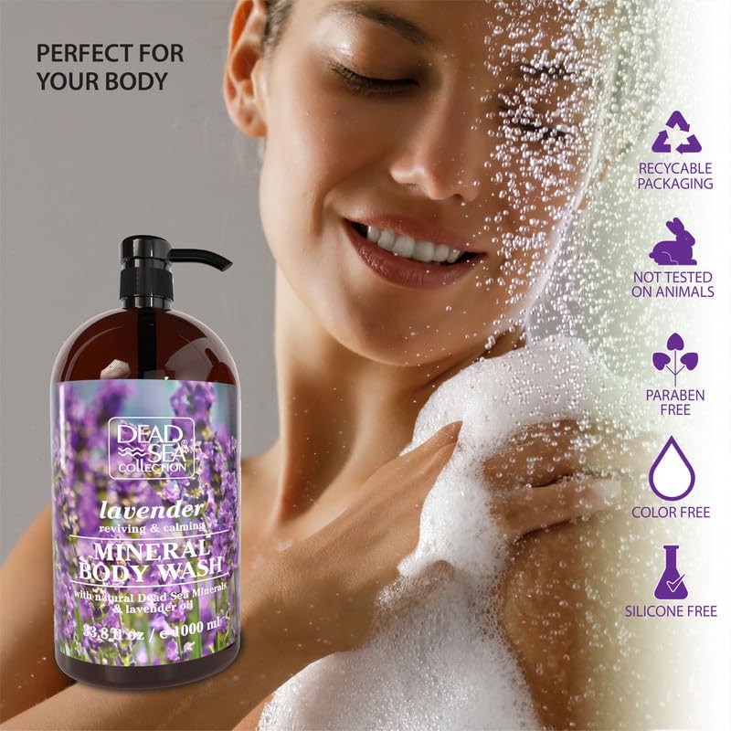 Dead Sea Collection aceite de lavanda para aroma reconfortante durante la ducha.