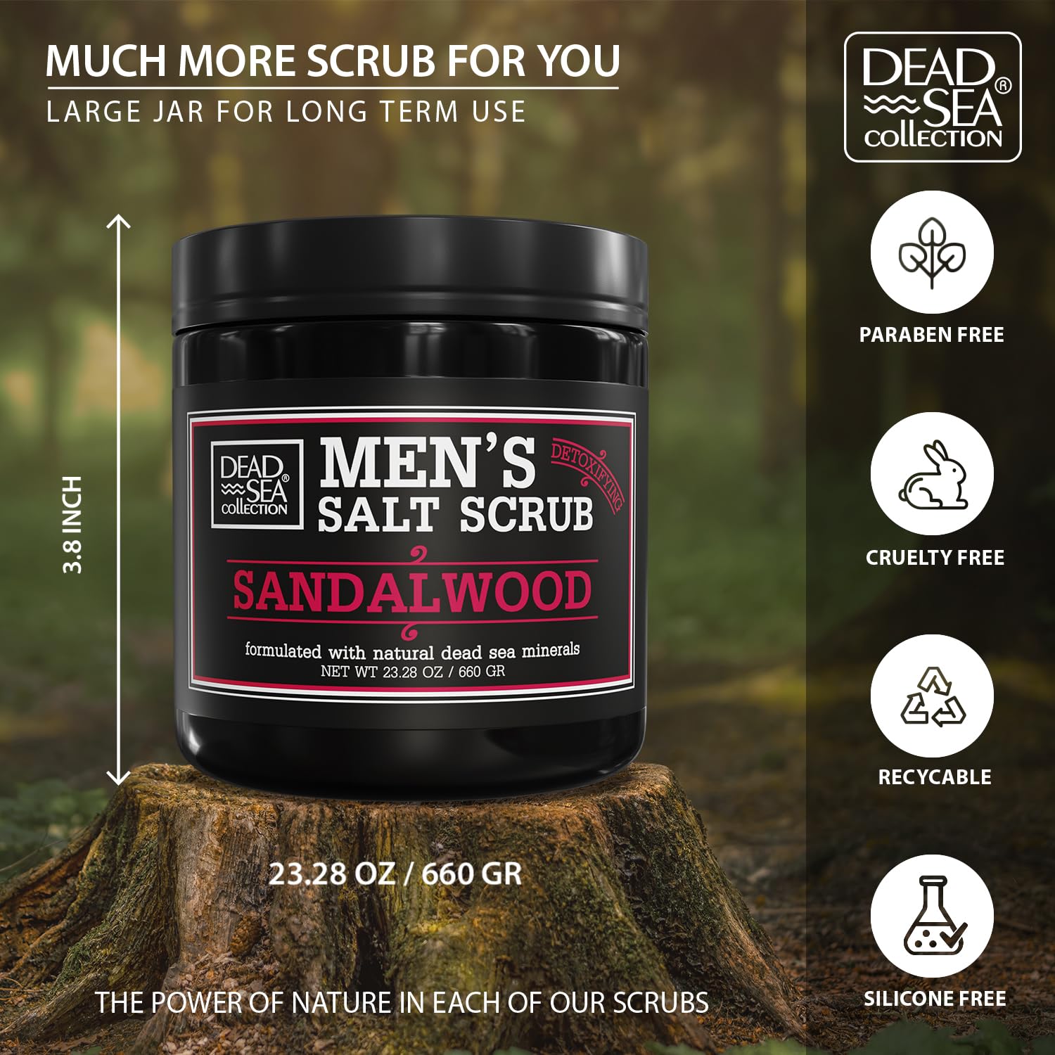 Dead Sea Collection envase reciclable de vidrio para una compra consciente.