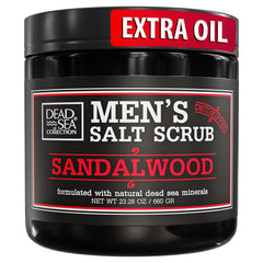 Dead Sea Collection exfoliante corporal sándalo para hombre, exfolia e hidrata la piel.