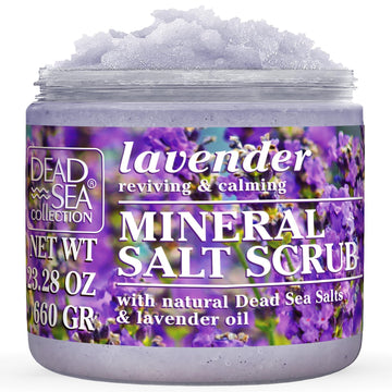 Dead Sea Collection Lavanda: exfoliante de sal en bote, mejora la textura de la piel