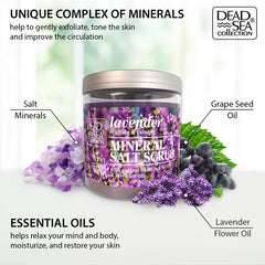 Dead Sea Collection Lavanda: textura suave con gránulos de sal visibles