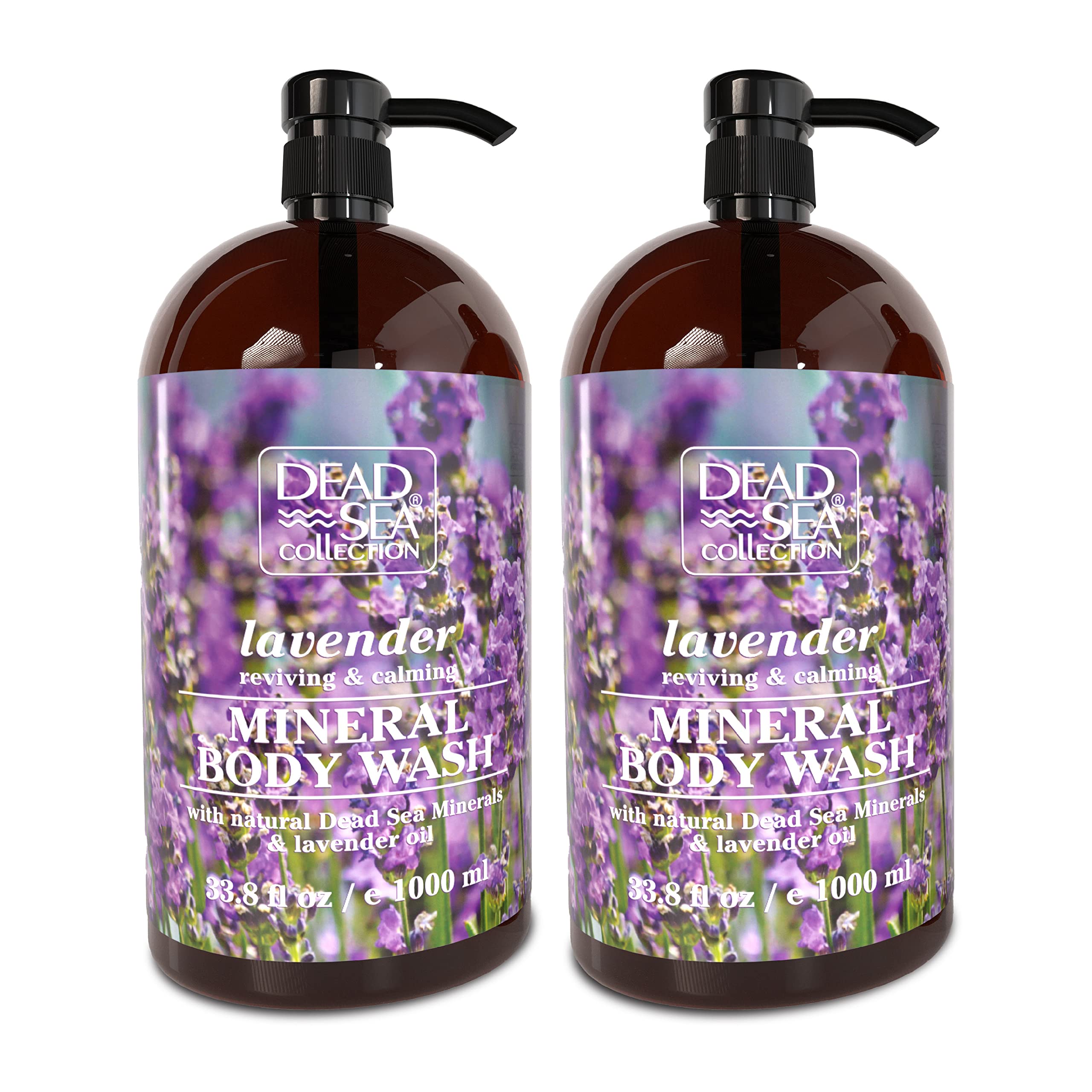 Dead Sea Collection presenta gel de lavanda en botella 1 para limpieza suave.