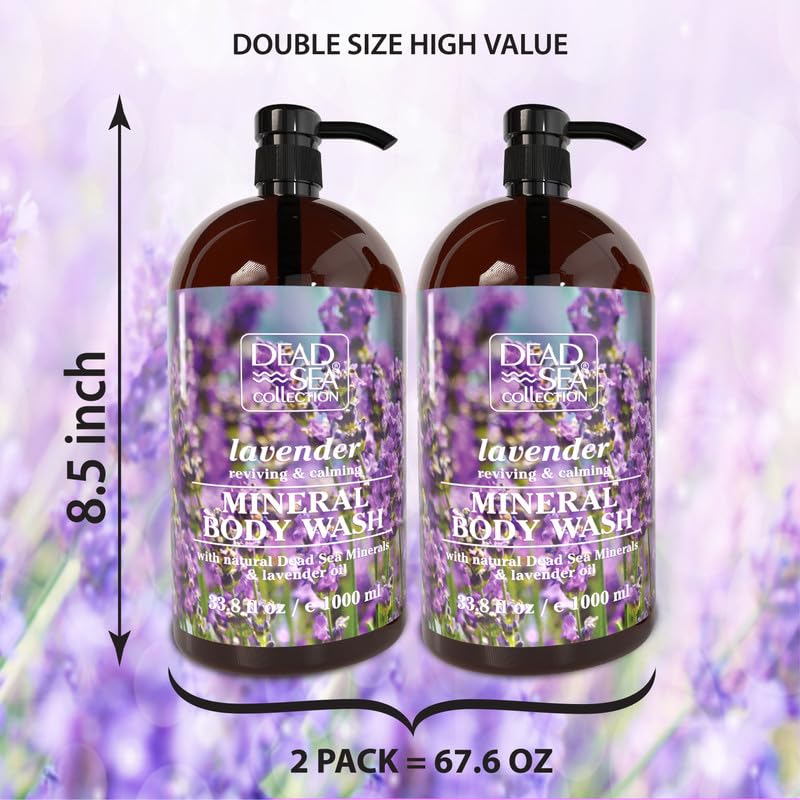 Dead Sea Collection gel lavanda botella 2 para piel hidratada tras la ducha.