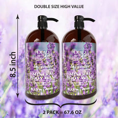 Dead Sea Collection gel lavanda botella 2 para piel hidratada tras la ducha.