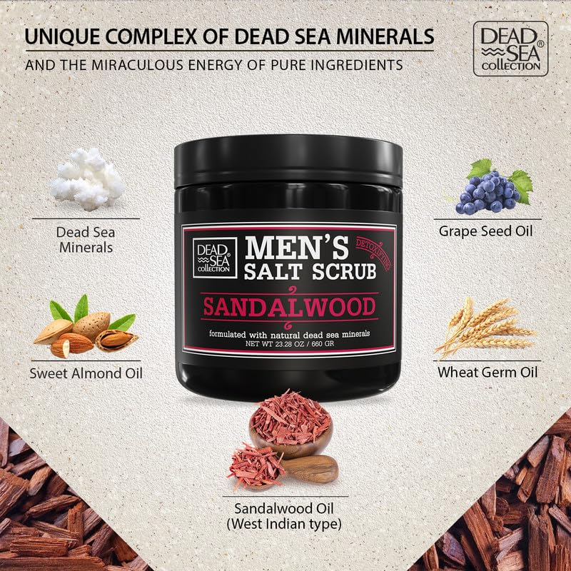 Dead Sea Collection granulos de sal exfoliante que dejan textura suave.