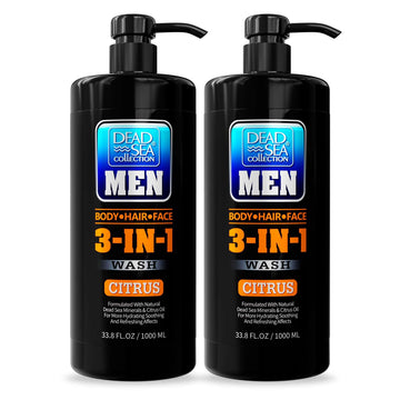 Dead Sea Collection gel 3 en 1 para ducha cítrica en primer plano, limpieza suave